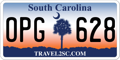 SC license plate OPG628