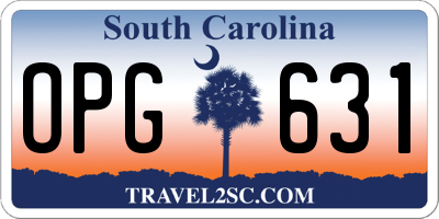 SC license plate OPG631