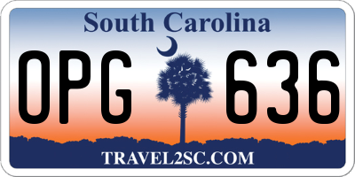 SC license plate OPG636