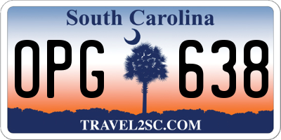 SC license plate OPG638