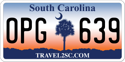 SC license plate OPG639
