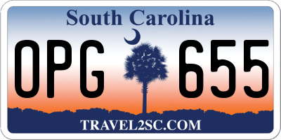 SC license plate OPG655
