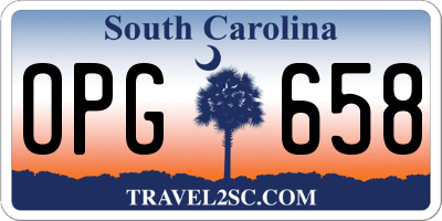 SC license plate OPG658