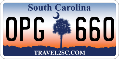 SC license plate OPG660