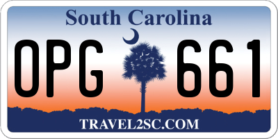 SC license plate OPG661