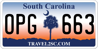 SC license plate OPG663