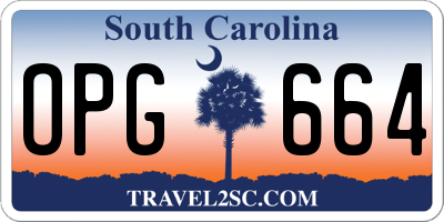 SC license plate OPG664