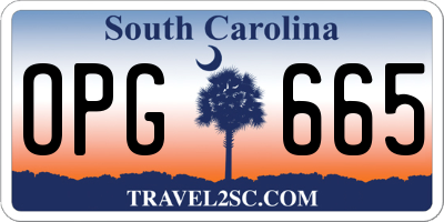 SC license plate OPG665