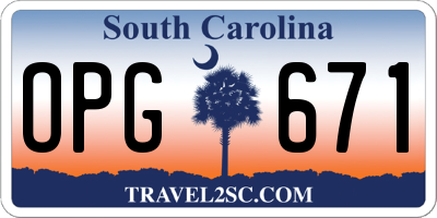 SC license plate OPG671
