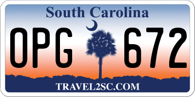 SC license plate OPG672