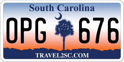SC license plate OPG676