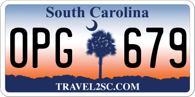 SC license plate OPG679