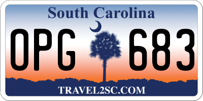 SC license plate OPG683