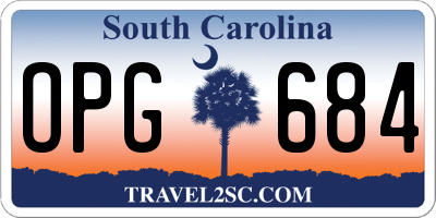 SC license plate OPG684
