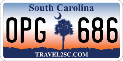 SC license plate OPG686