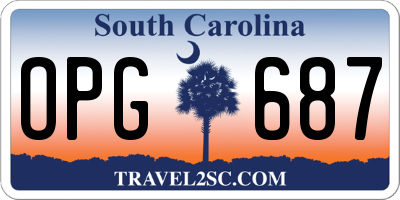 SC license plate OPG687