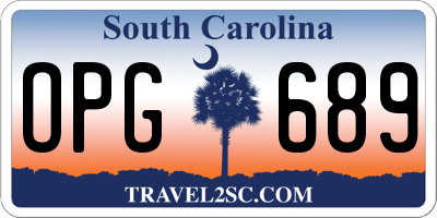 SC license plate OPG689