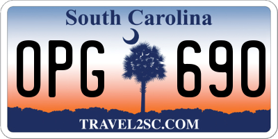 SC license plate OPG690