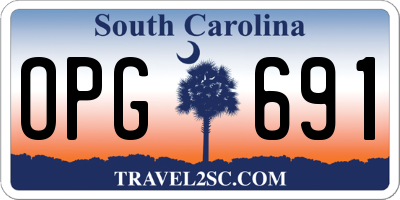 SC license plate OPG691