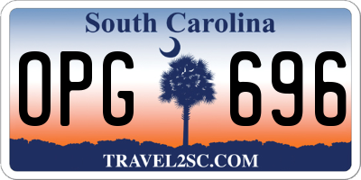 SC license plate OPG696