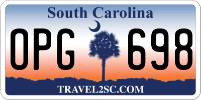 SC license plate OPG698