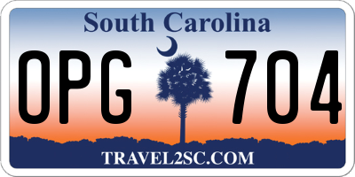 SC license plate OPG704
