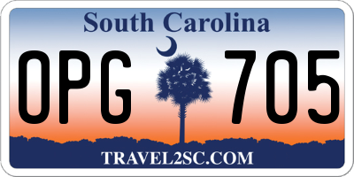 SC license plate OPG705