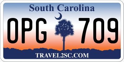 SC license plate OPG709