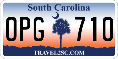 SC license plate OPG710