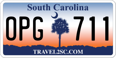 SC license plate OPG711