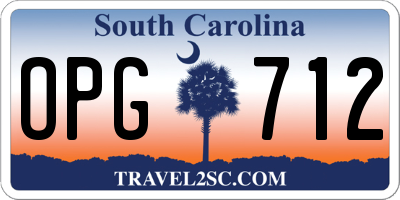 SC license plate OPG712