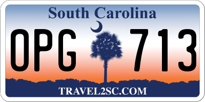 SC license plate OPG713