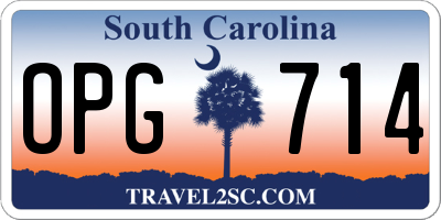 SC license plate OPG714