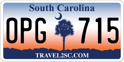 SC license plate OPG715