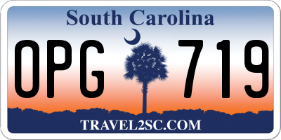 SC license plate OPG719