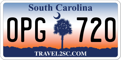 SC license plate OPG720