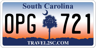 SC license plate OPG721