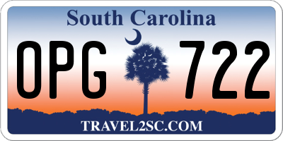 SC license plate OPG722