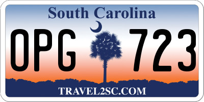 SC license plate OPG723