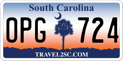 SC license plate OPG724