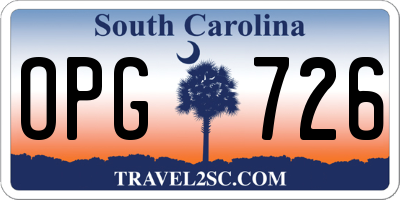 SC license plate OPG726