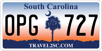 SC license plate OPG727