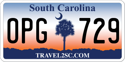 SC license plate OPG729