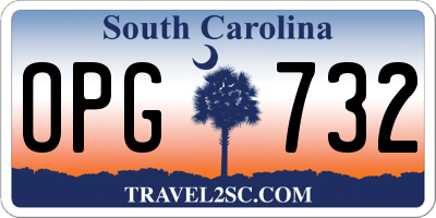 SC license plate OPG732