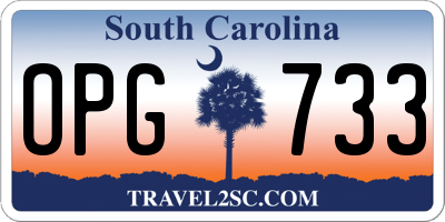 SC license plate OPG733