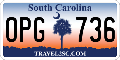 SC license plate OPG736