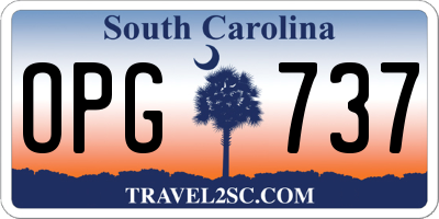 SC license plate OPG737