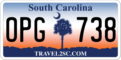 SC license plate OPG738