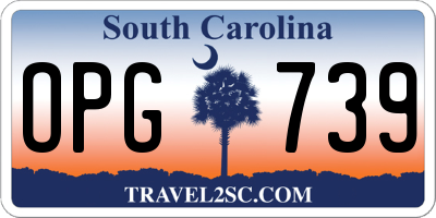 SC license plate OPG739