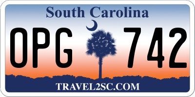 SC license plate OPG742